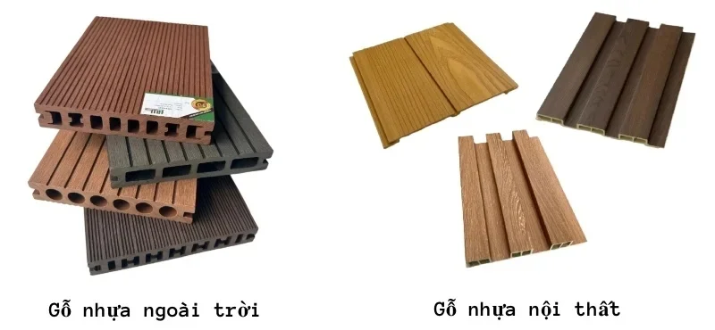 phân biệt gỗ nhựa ngoài trời và gỗ nhựa nội thất