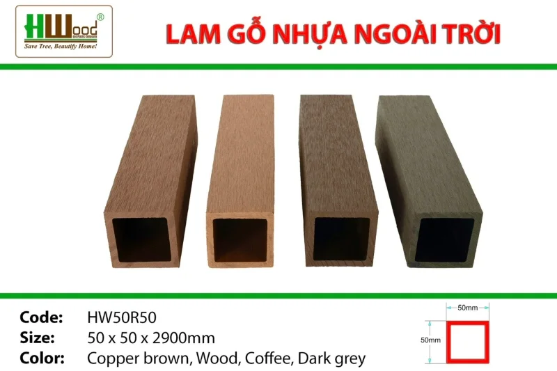 Thanh lam nhựa giả gỗ ngoài trời