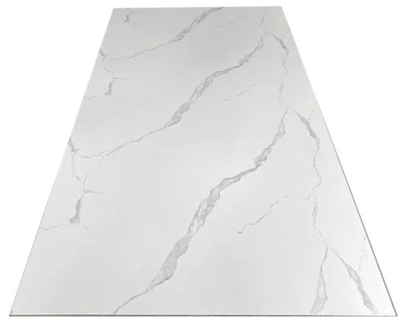 Tấm ốp PVC giả đá Tenowood trắng vân mây khổ lớn dùng ốp tường nhà cũ