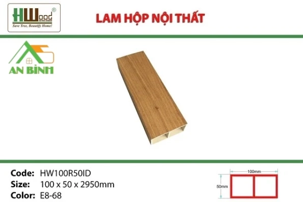 Lam hộp nội thất HW100R50ID - Gỗ Nhựa An Bình
