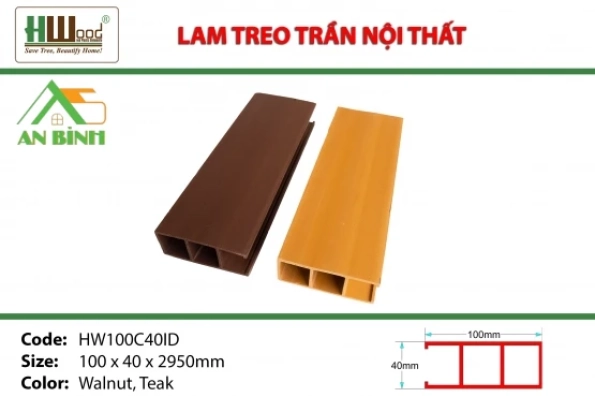 Lam treo trần HW100C40ID - Gỗ Nhựa An Bình