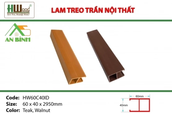 Lam treo trần HW60C40ID - Gỗ Nhựa An Bình