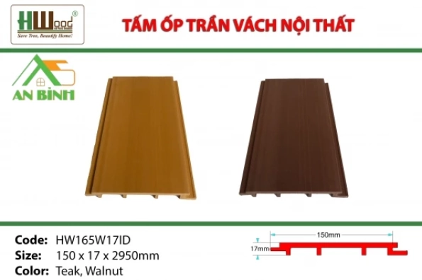 Tấm ốp nội thất HW165W17ID - Gỗ Nhựa An Bình