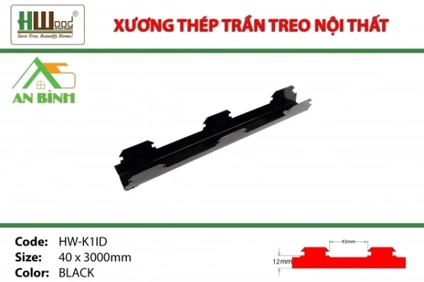 Xương thép trần treo nội thất HW K1ID - Gỗ Nhựa An Bình