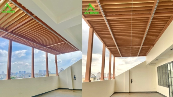 Thi công giàn pergola gỗ nhựa sân thượng tại Quận Tân Phú
