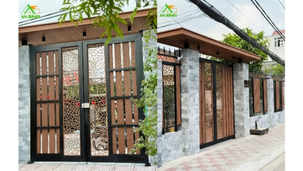 Thi Công Hàng Rào & Cổng Sắt CNC Kết Hợp Gỗ Nhựa Ngoài Trời